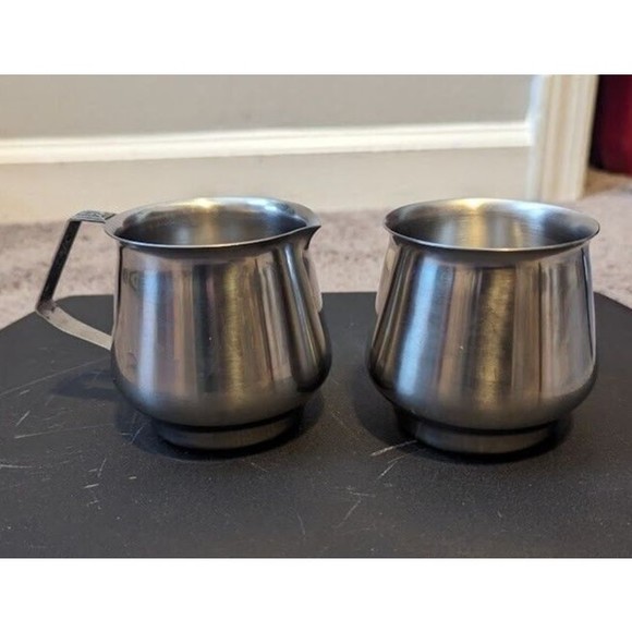 International Decorator Stainless Steel Cream & Sugar Set 18-8 - Picture 4 of 5